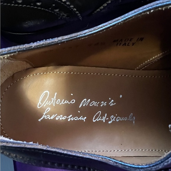 Antonio Maurizi Men's Leather Wingtip Oxfords US 9 1/2: EU 42 1/2 - Dark Coffee - Picture 4 of 10